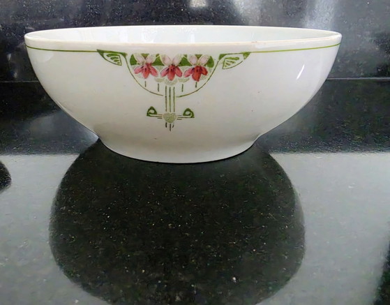 Jugendstil, Chris van der Hoef, Ciotole da colazione decoro 410, Porcellana, Verde (foto 12 di 13)
