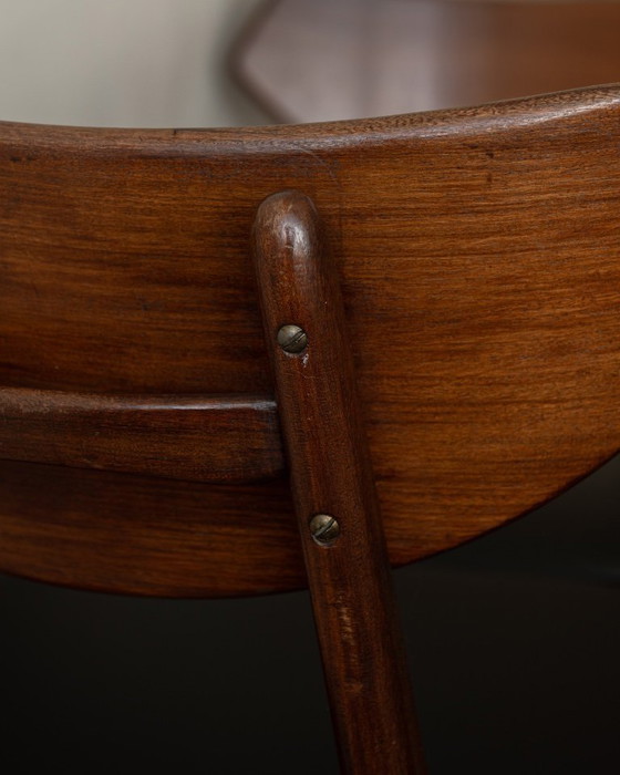 Image 1 of Vintage Dining Chairs by Louis van Teeffelen for AWA (Set of 6) | Reupholstered in Black Skai | Dutch Mid-Century | 1960s