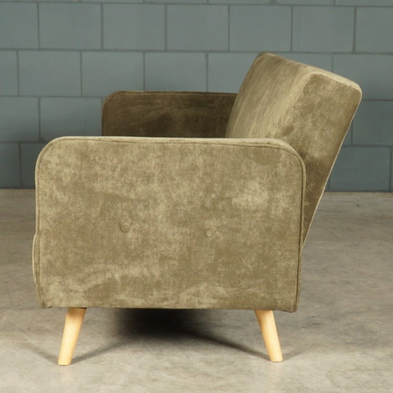 Image 1 of Divano/divano letto vintage in velluto verde, anni '70