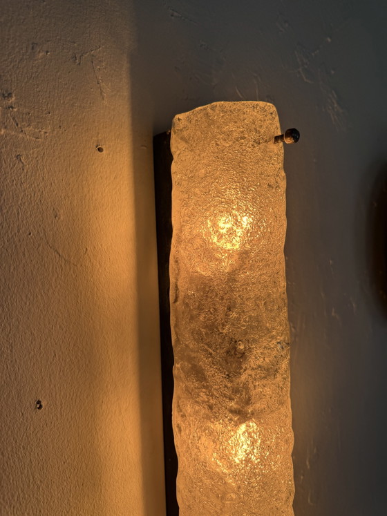 Lampada da parete vintage in vetro effetto ghiaccio, Hillebrand '70 – Applique, Glass, Metal (photo 12 of 15)