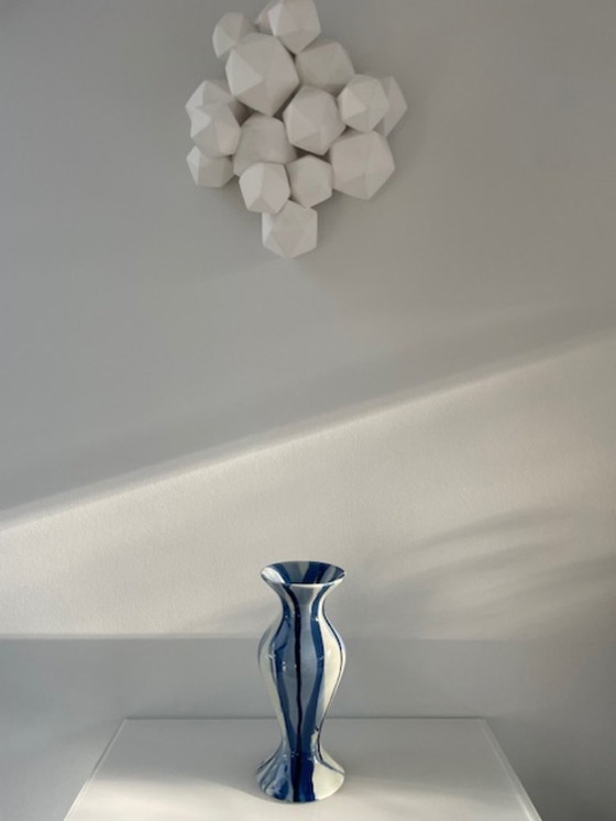 Image 1 of Handmade goblet vase with unique dripping pattern