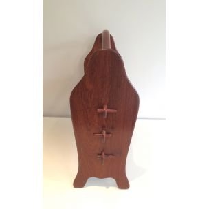 Image 1 of Vintage magazine holder in teak Scandinavian 1970s 