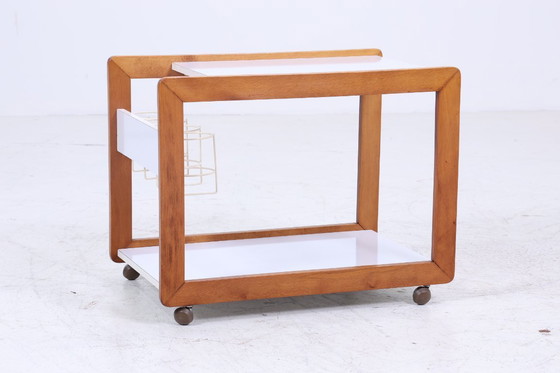 Image 1 of Chariot de service vintage des années 60 | Mid Century table table de téléphone table d'appoint rétro #07-35