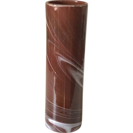 Vase vintage en pâte de verre à volutes par Maure Veil, 1960