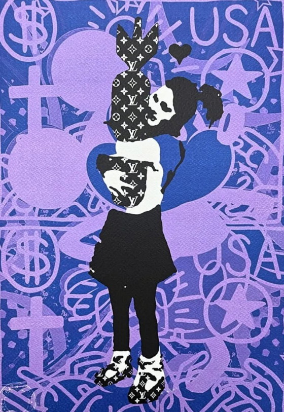 Image 1 of Death NYC - Blue Banksy Bomb Love - Édition limitée avec certificat