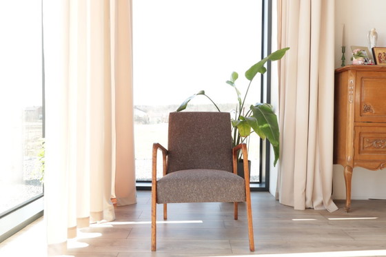 Image 1 of Vintage armchair chocolate granola mid century modern design 1960