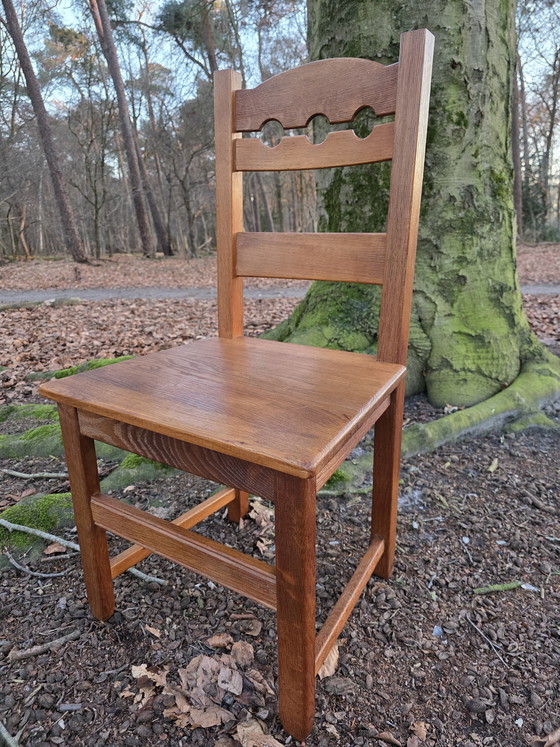 Image 1 of Sedie da pranzo brutaliste Topform in rovere – set da 6