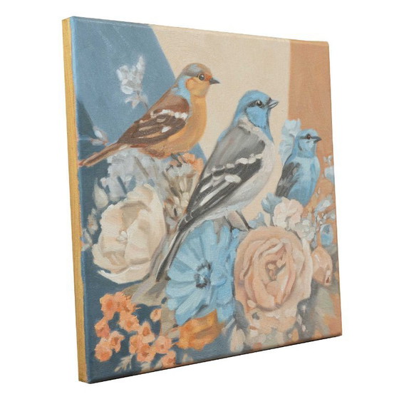 Image 1 of Birds and Flowers, oil on canvas, 30x30 cm, Sandra Kolondam