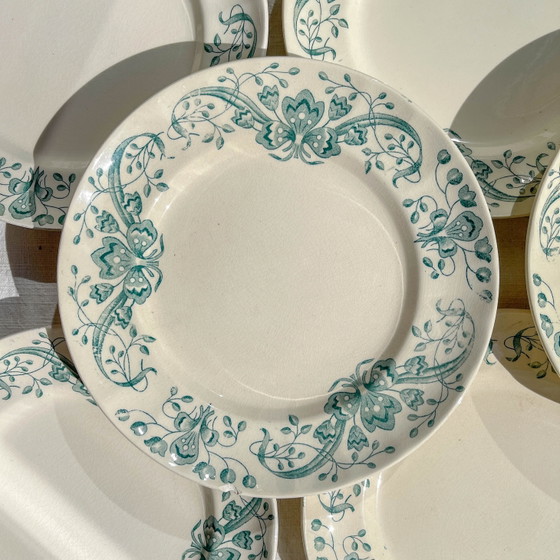 Set di 8 Piccoli Piatti Antichi in Terraglia "Figuig" – Longchamp XIX Secolo – Stoviglie, Vintage (photo 3 of 9)