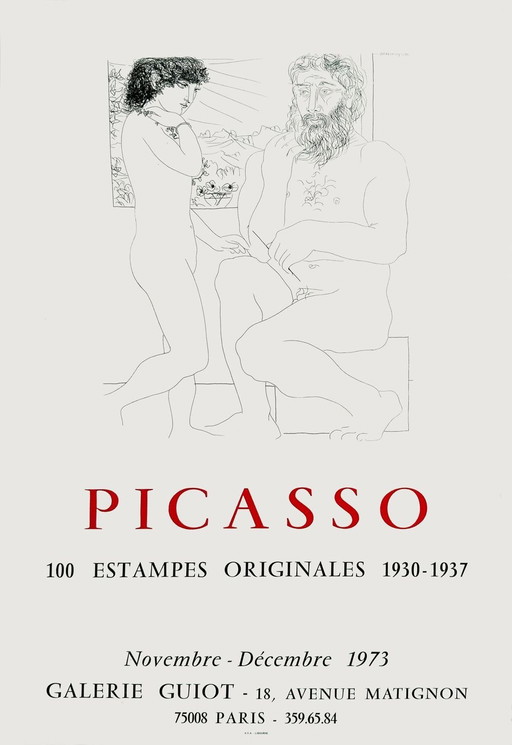 Pablo PICASSO Expo 73 - Galerie Guiot poster 1973