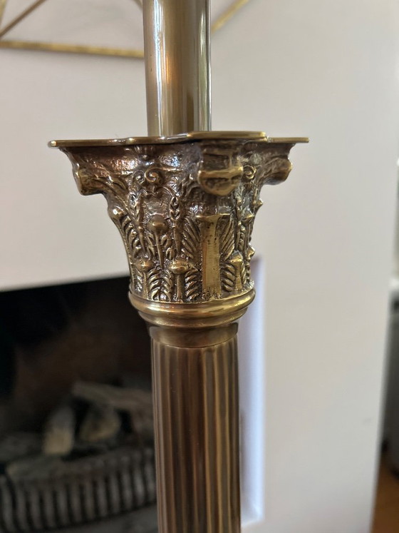 Lampada da tavolo in ottone colonna XXL (85 cm), stile Hollywood-Regency, Lampade da tavolo, Dorato, Klassiek (foto 5 di 5)
