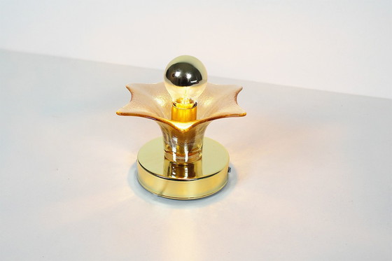 Image 1 of 2x lampade da parete vintage in vetro e ottone di Sische