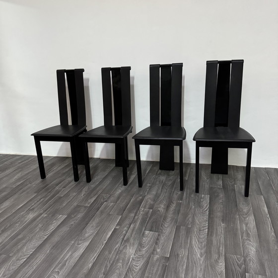 Image 1 of Set 4 Sedie Da Pranzo Postmoderne Design Anni ‘80 Modernariato