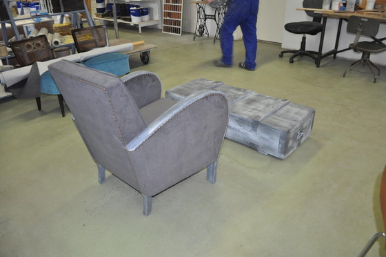 Fauteuil gris, années 1930 – Art Deco (photo 3 of 9)