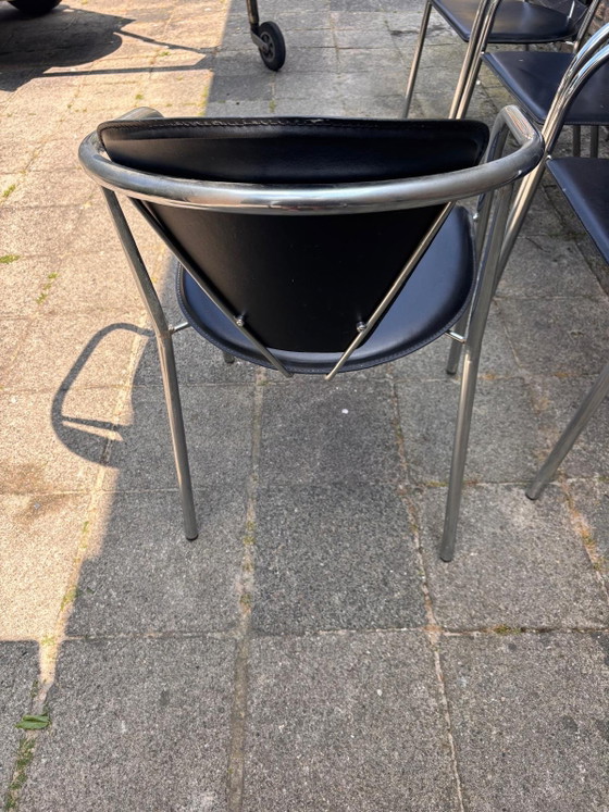 Image 1 of Ensemble de 4 chaises de salle à manger italiennes vintage, années 1980