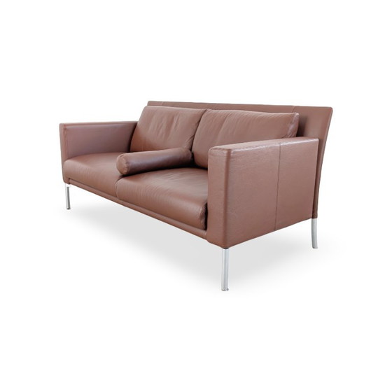 Original Walter Knoll Jason Sofa Couch Design Two-Seater Leather – 2 seaters, Metal (photo 4 of 10)