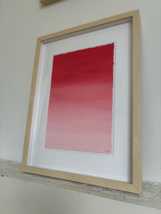 Artwork Lac Rose | | acrylic on cotton paper framed 32x42 cm – Paintings & Drawings (photo 2 of 5)