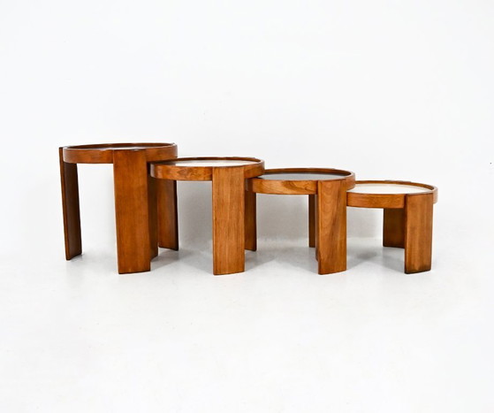 Image 1 of Satztische Modell 780 von Gianfranco Frattini für Cassina, 1960er Jahre, 4er-Set