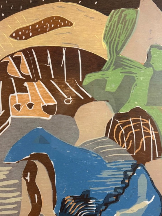 Vincent van Ojen - Woodcut - Framed – Lithographs & prints, Paper (photo 8 of 9)
