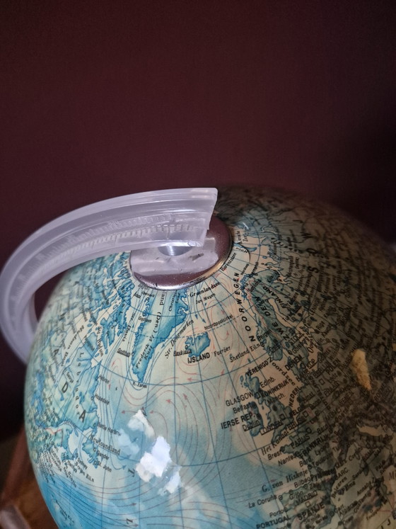 Mappamondo vintage illuminato | Ø 22 cm | Mappamondo retrò, Oggetti decorativi, Plastica, Multicolore (foto 4 di 5)