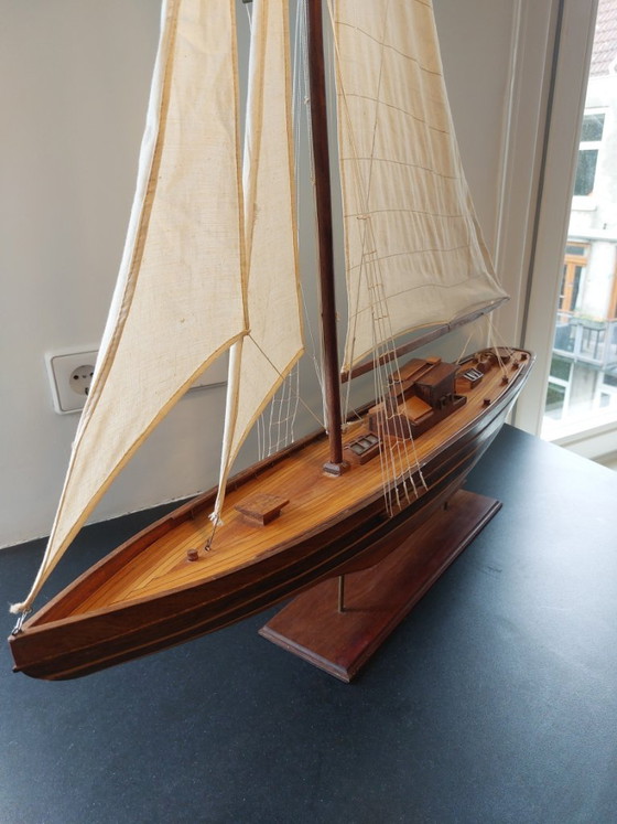 Image 1 of Vintage handgemaakt houten modelschip – Shackleton's Endurance (96 cm)
