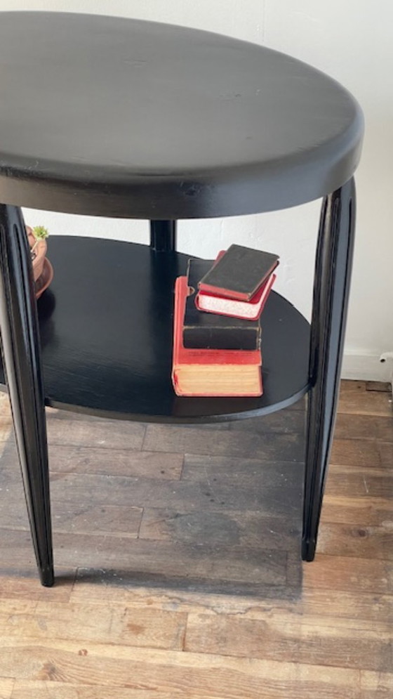 Image 1 of Art Deco Black Wood Console Table