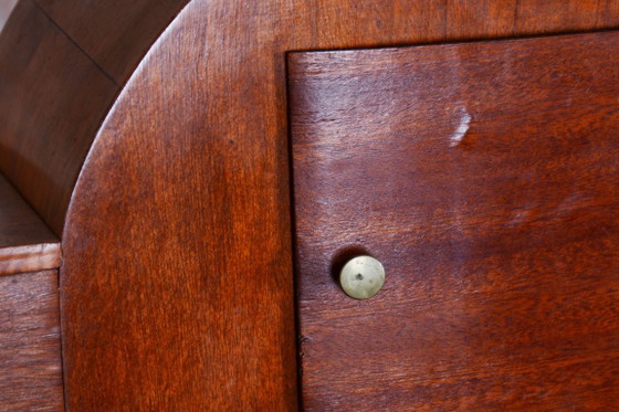 Restored Art Deco Table Clock, Made by UP Závody, Mahogany, Czech, 1920s – Glass, Wood (photo 7 of 17)