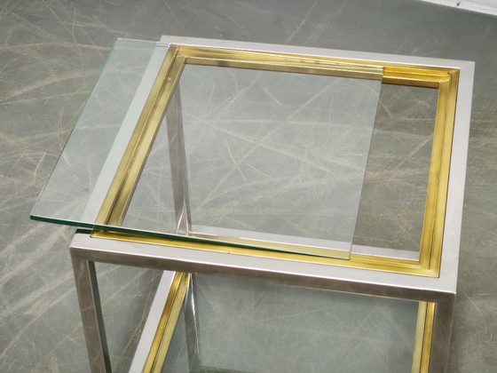 1970s Italian Chrome, Brass and Glass Nesting Tables, Set of Three – Side tables (photo 2 of 20)