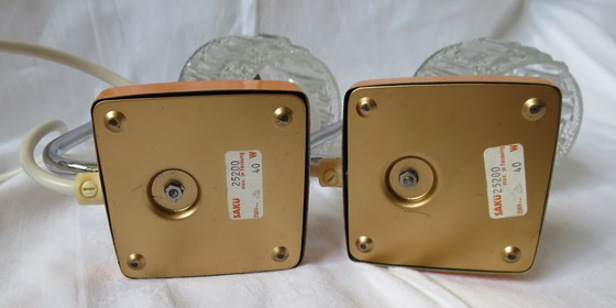Image 1 of 2 lampade da comodino SAKÜ vetro cromo arancio