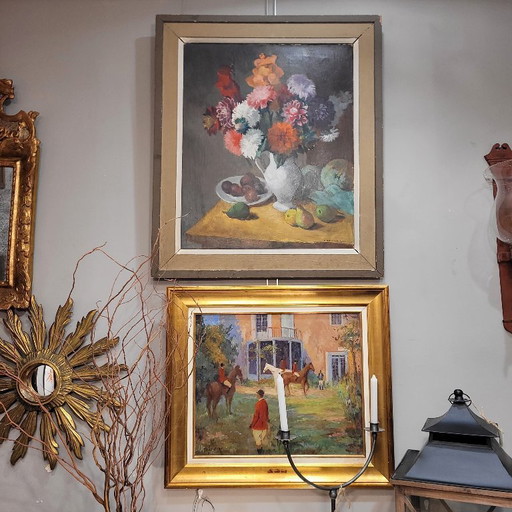 “Still Life with Flowers and Fruit” Pierre Wagner, early 20th century – France