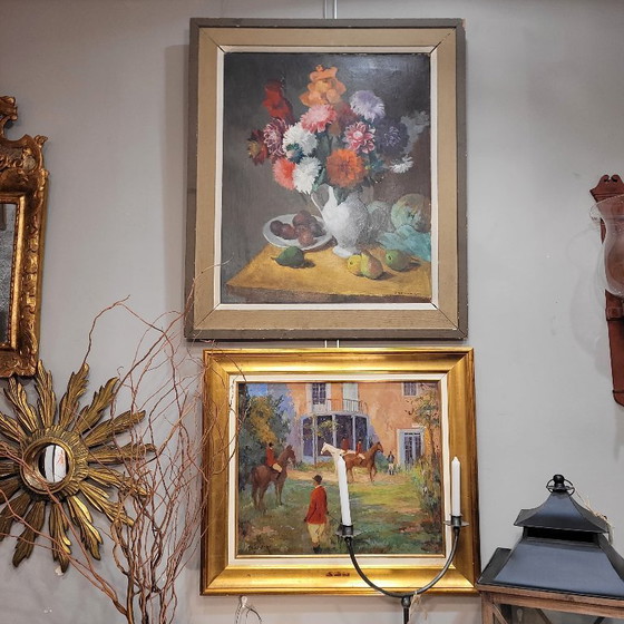 Image 1 of “Still Life with Flowers and Fruit” Pierre Wagner, early 20th century – France