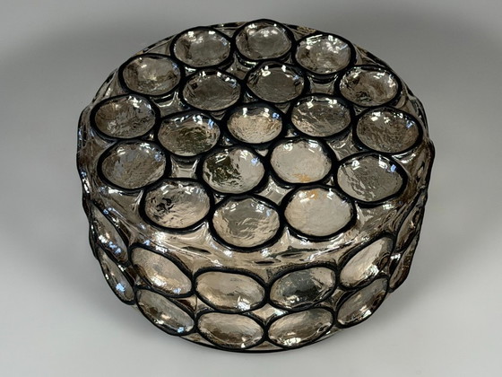 Image 1 of Lámpara de techo de los años 60/70, Plafoniere, Glashütte Limburg, Alemania, vidrio y metal.