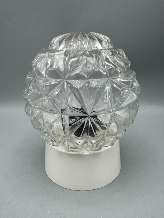Image 1 of Clear glass lamp with beautiful pattern