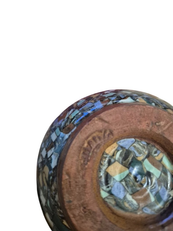Keramische Vaas met Meerkleurige Abstracte Patronen, jean germino, Vazen, Keramiek, Blauw (foto 7 van 14)