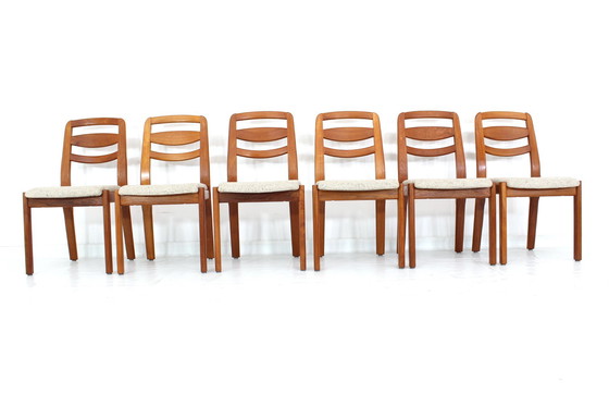 Image 1 of as new, Holstebro Danish Dining Chairs / Vintage Dining Chair in Teak and new Virgin Wool Cover