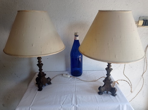 Lamps - Bronze - Transformed Candelabras – Table lamps, Textile (photo 32 of 38)