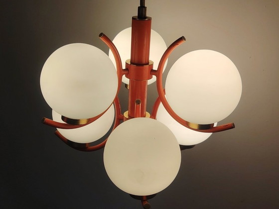 Image 1 of Lampe suspendue futuriste Spoutnik de l'ère spatiale, attribuée à Richard Essig