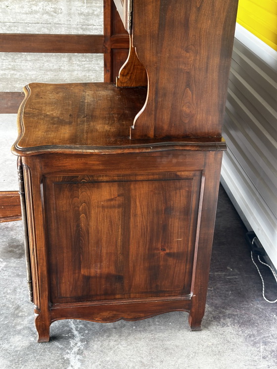 Image 1 of Solid wood library bed - French work from the 1950s