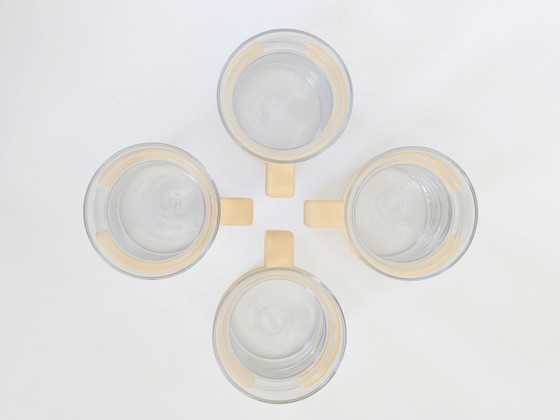Image 1 of Bodum Bistro Glass Cup Set of 4 Carsten Jørgensen 1980s Danish Design Butter Yellow