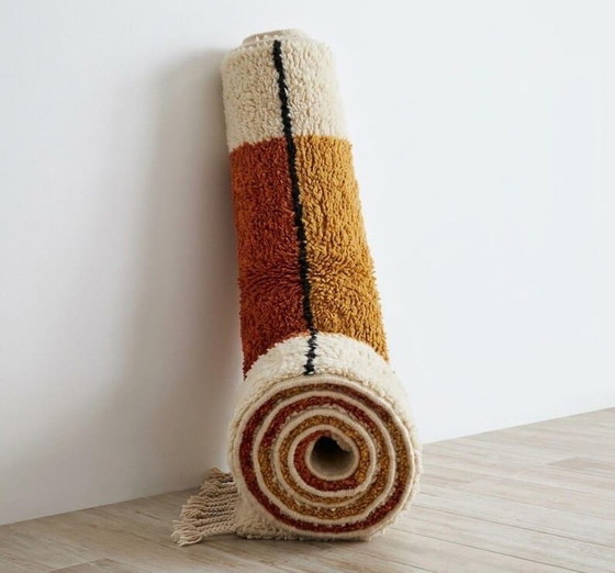 Groot traditioneel handgemaakt puur wollen Berber vloerkleed 3/4 m, Accupunto, Vloerkleden en tapijten, Zwart (foto 7 van 7)