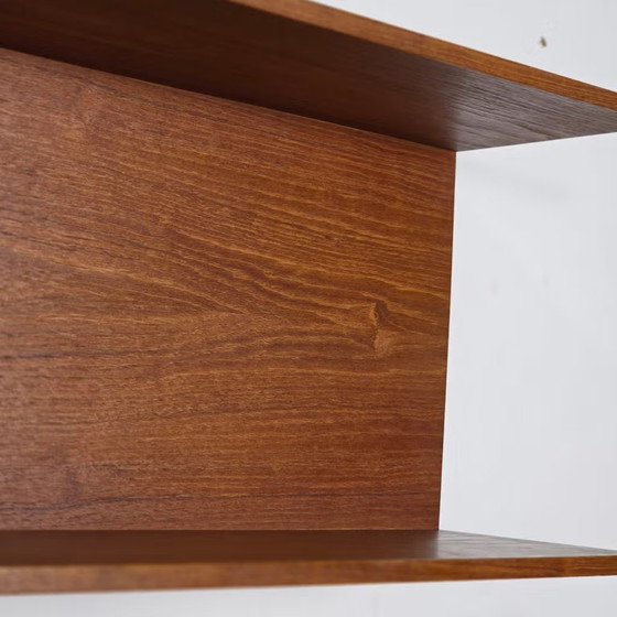 Walter Wirz, Wilhelm Renz vintage floating shelving units, Wood, Brown, Mid Century Modern (photo 13 of 17)