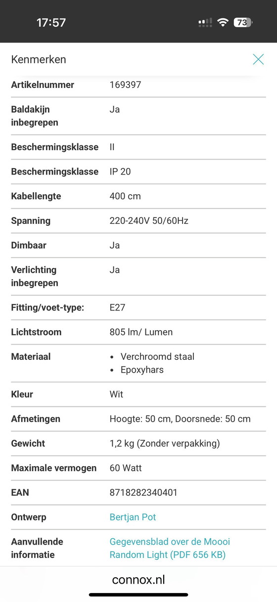 Image 1 of Moooi witte Random Light ll hanglamp Ø80 medium