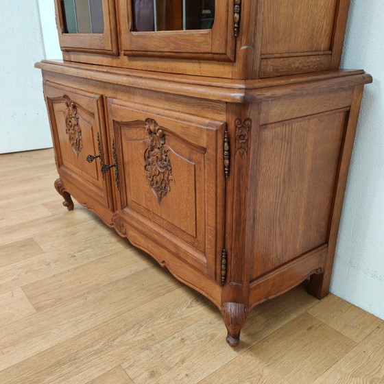 Image 1 of Mobiletto vintage in stile country Queen Anne, vetrina, credenza, mobile per porcellane