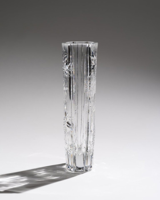 Image 1 of Jarrón "Cardo" de cristal de Bohemia de Josef Švarc Poděbrady Bohemia Glassworks checo en caja original