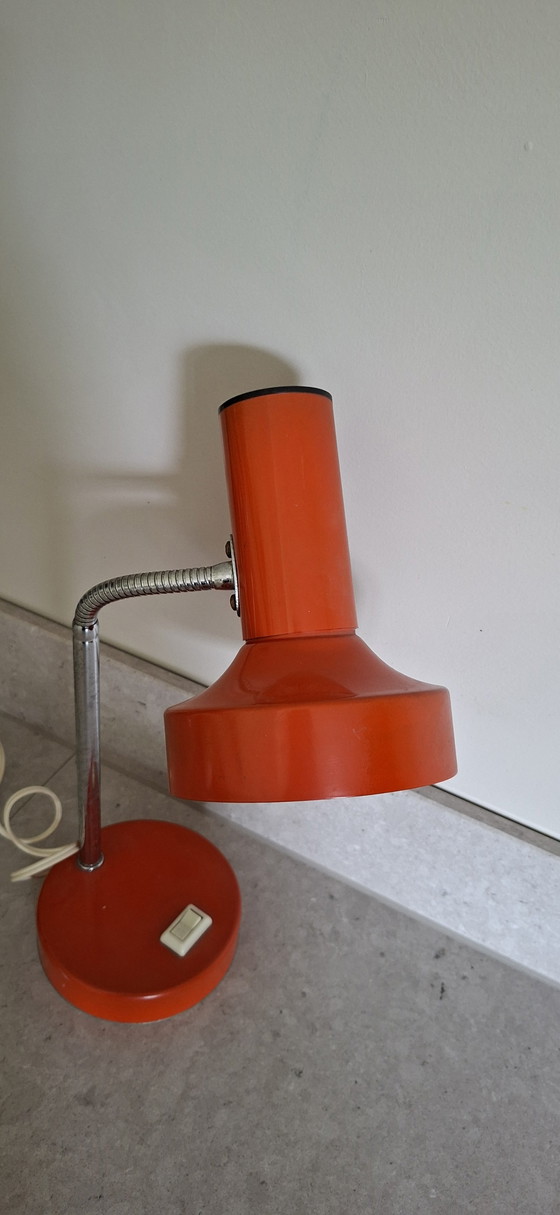 Vintage Massive Desk Lamp 1970s – Orange Space Age – Table lamps, Metal (photo 8 of 10)