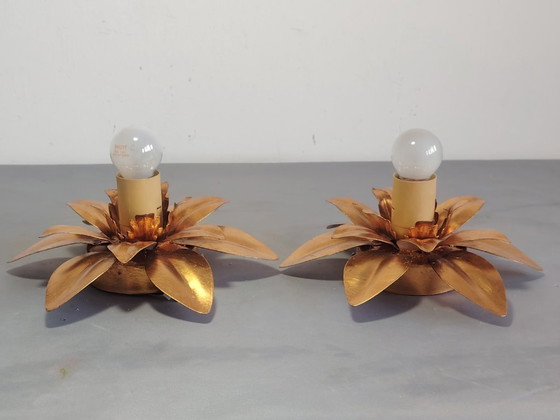 Image 1 of Wandlampen in Hollywood Regency-stijl uit de jaren 70.