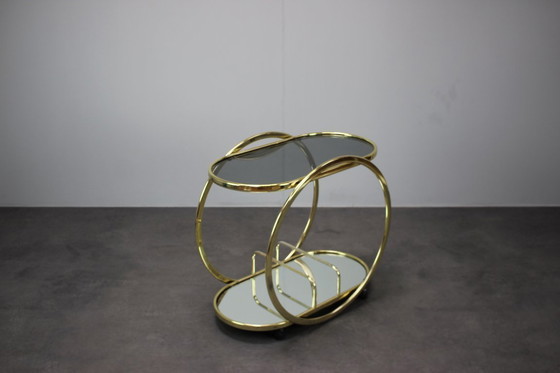 Image 1 of Mid Century Coctail dienende bartafel van messing, jaren 1970, Duitsland