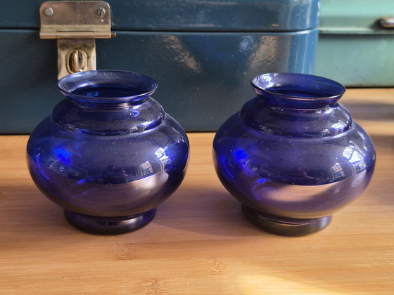 Image 1 of Magnifique service de verres bleu cobalt 5 pièces – comprenant des verres Royal Leerdam