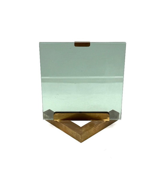 Image 1 of Bilderrahmen aus Messing und Glas im Hollywood-Regency-Stil, nach Art von Gabriella Crespi, Italien, 1970er Jahre