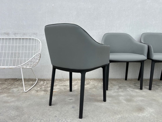 Image 1 of 4x Vitra softshell leather chairs